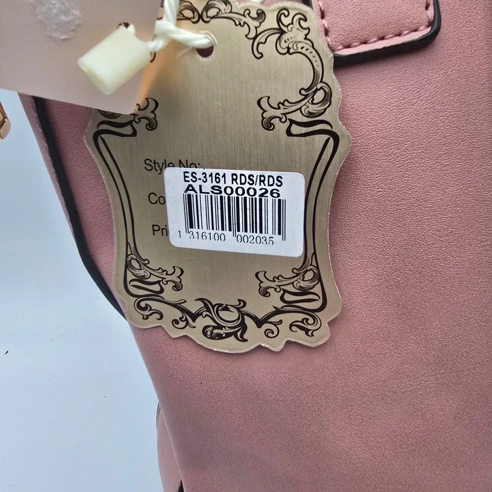 Alyssa Women's Pink Vegan‎ Leather Backpack Convertible Bag